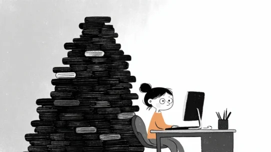 자동화 도구 도입 전 준비 단계 - 쌓인 업무를 정리하는 모습