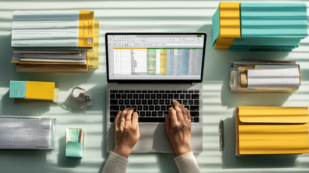 흩어진 데이터를 중앙 데이터베이스로 정리하는 작업 모습